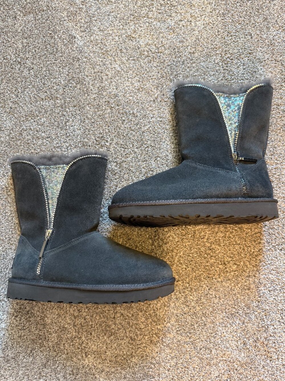Women's Grey Sequin UGG Boots